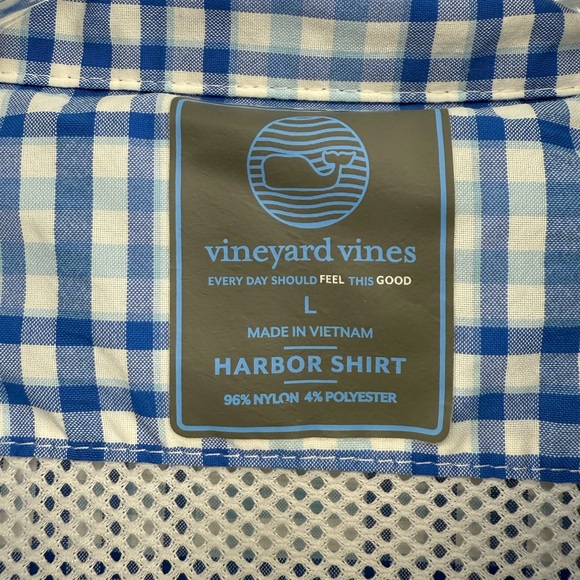 Vineyard vines men’s vented harbor shirt blue plaid long sleeve size L - Picture 4 of 15